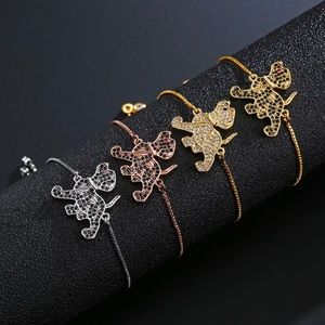 Rhinestone Dog Adjustable Charm Bracelet